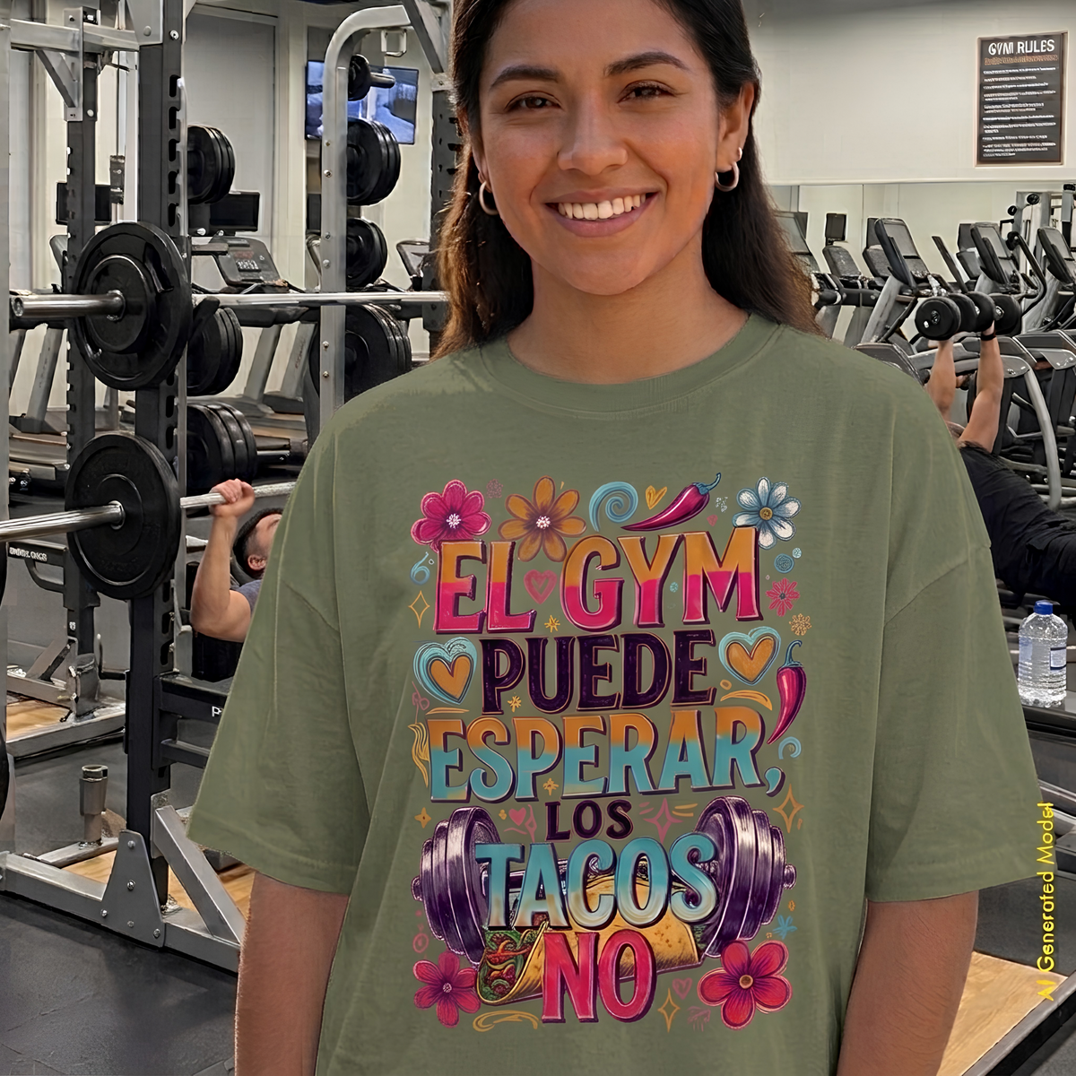 El Gym Puede Esperar, Los Tacos No - A Mano Style Relaxed Fit Tee