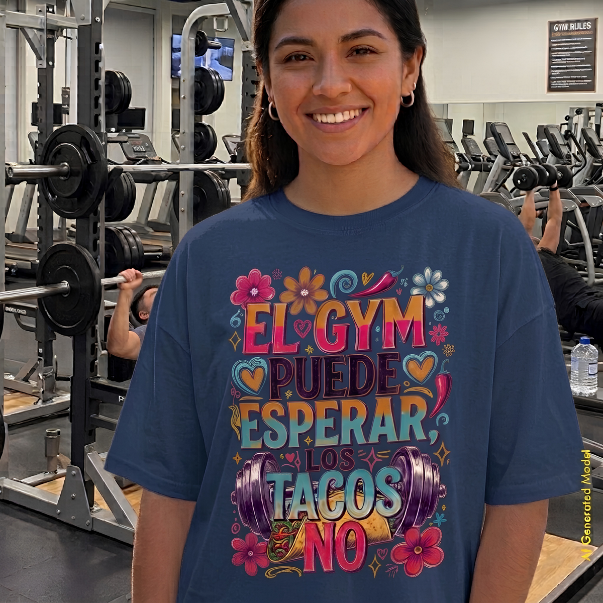 El Gym Puede Esperar, Los Tacos No - A Mano Style Relaxed Fit Tee
