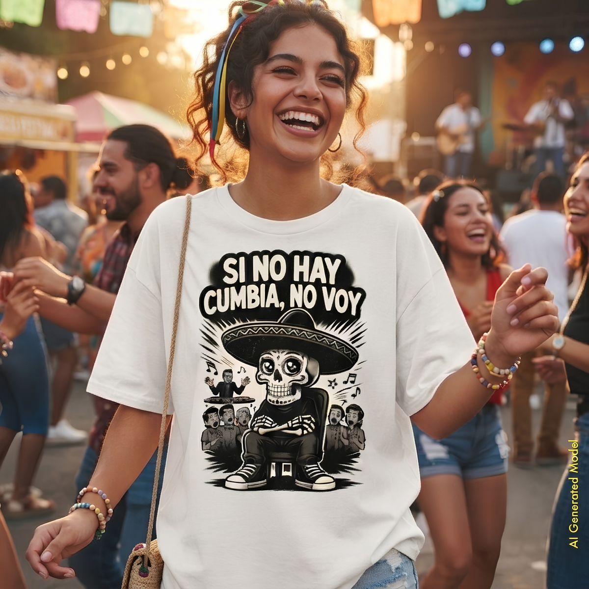 Si No Hay Cumbia, No Voy - Flaco Toon Relaxed Fit Tee