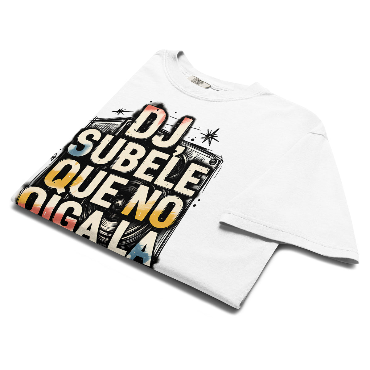 DJ Súbele que no oiga la peda - A Mano Style Relaxed Fit Tee