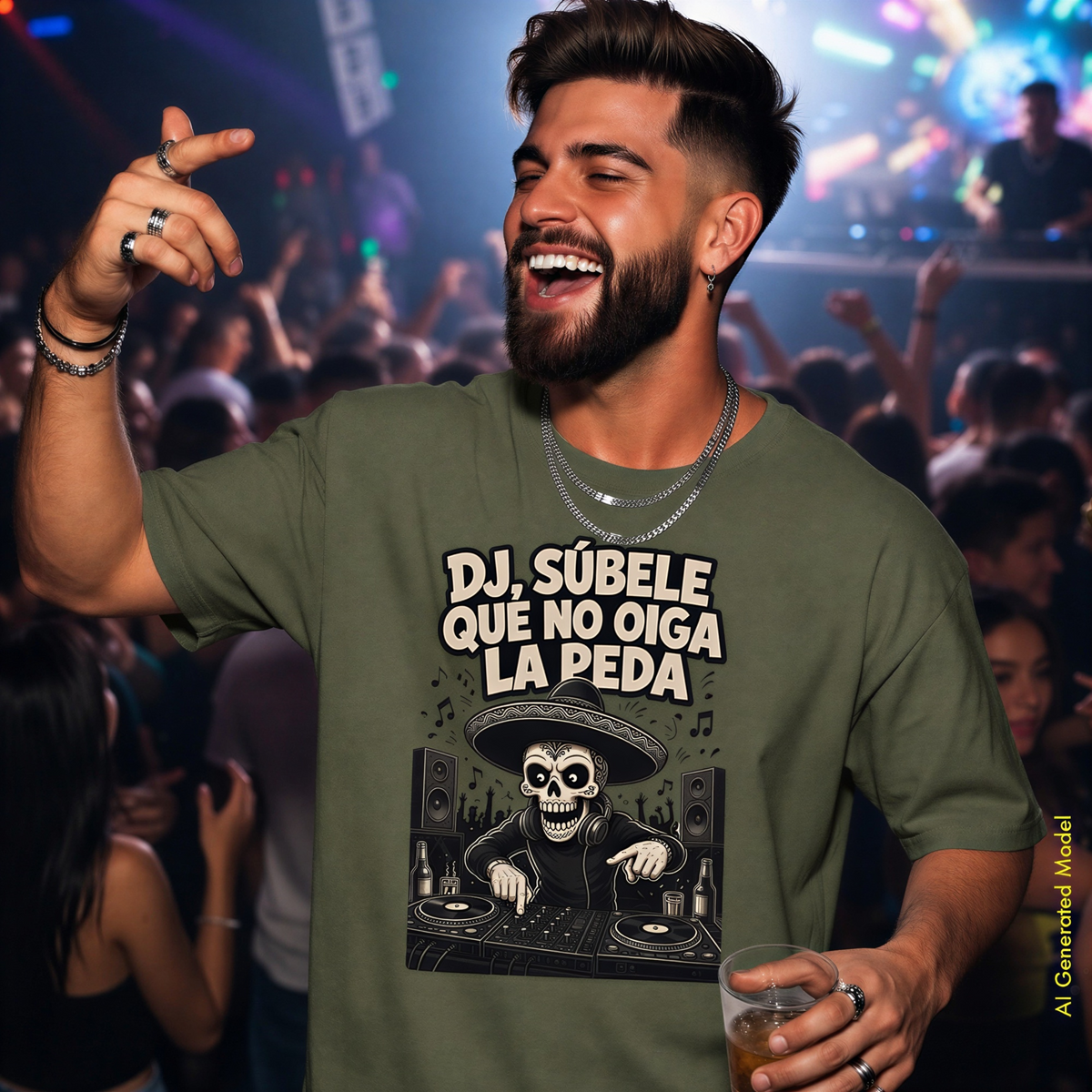 DJ Súbele, Que No Oiga La Peda - Flaco Toon Relaxed Fit Tee