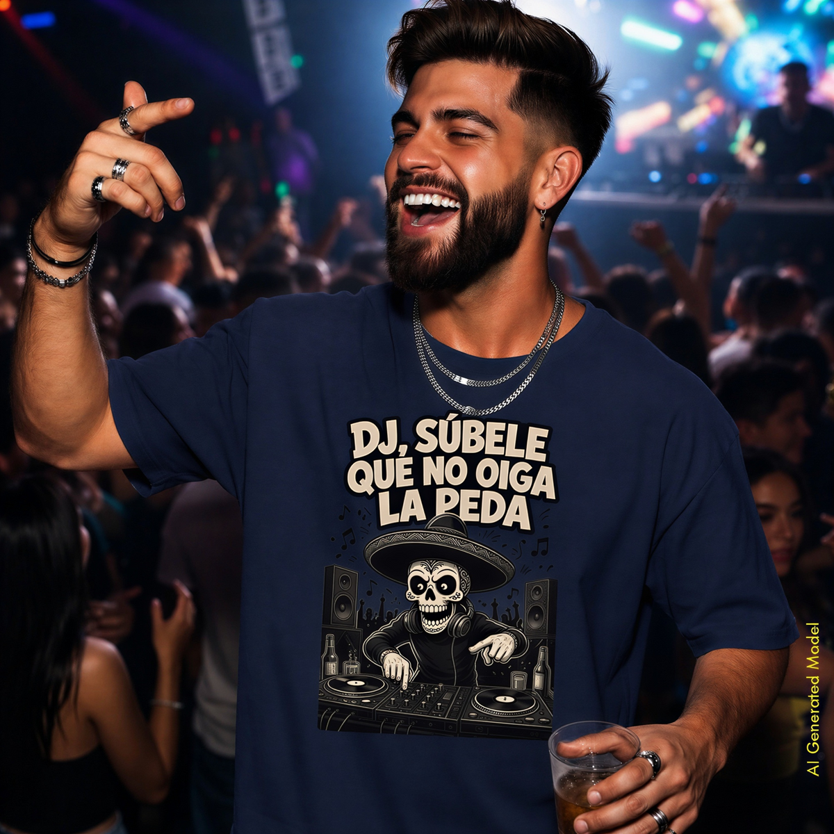 DJ Súbele, Que No Oiga La Peda - Flaco Toon Relaxed Fit Tee