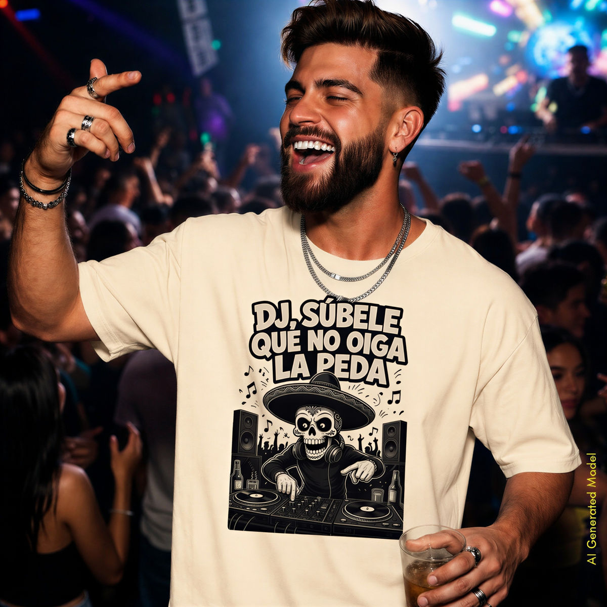 DJ Súbele, Que No Oiga La Peda - Flaco Toon Relaxed Fit Tee