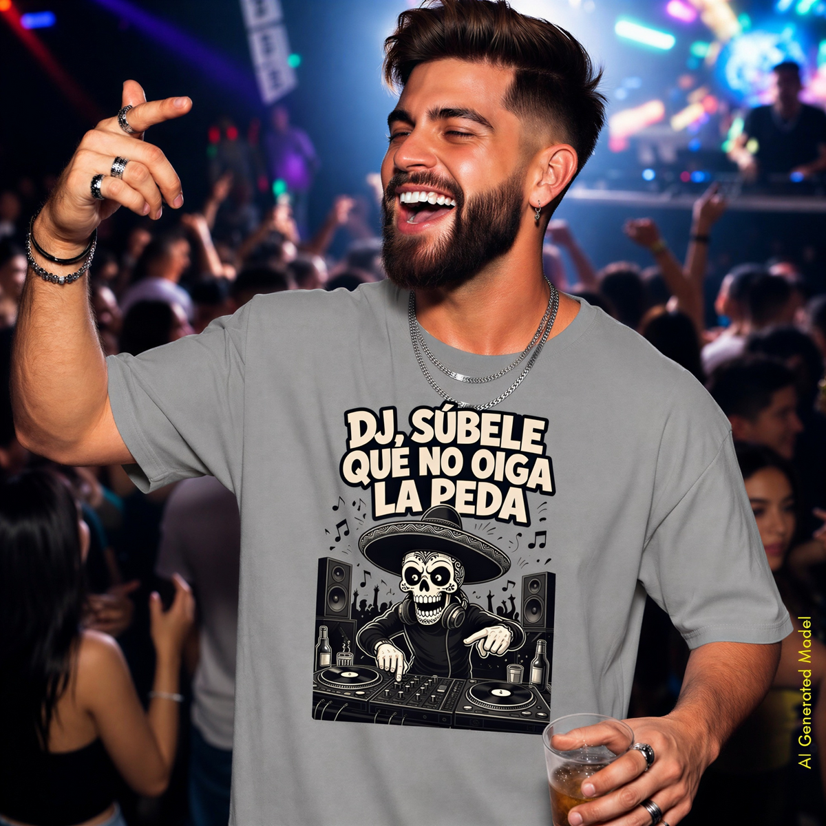 DJ Súbele, Que No Oiga La Peda - Flaco Toon Relaxed Fit Tee