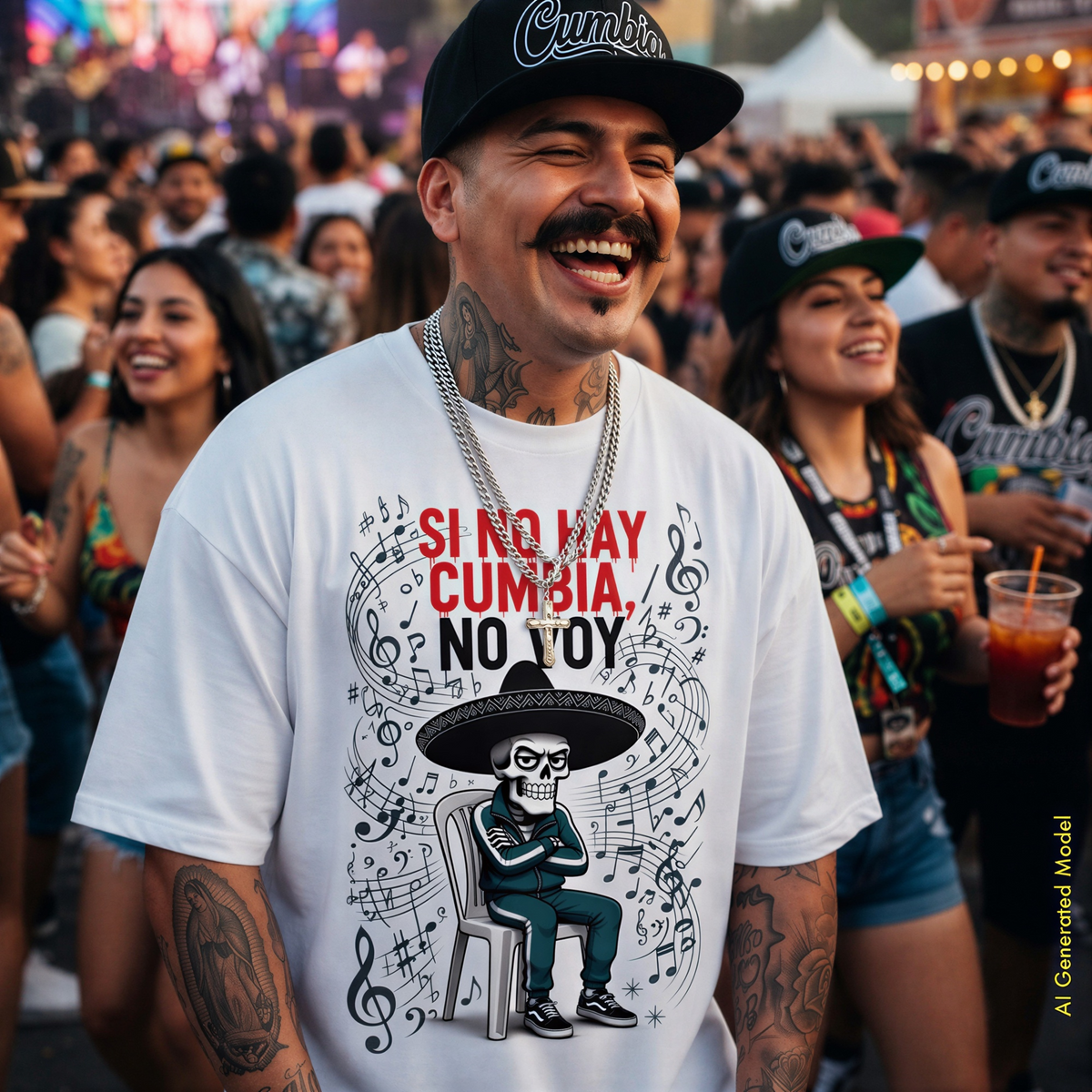 Si No Hay Cumbia, No Voy - Flaco Hueso Relaxed Fit Tee